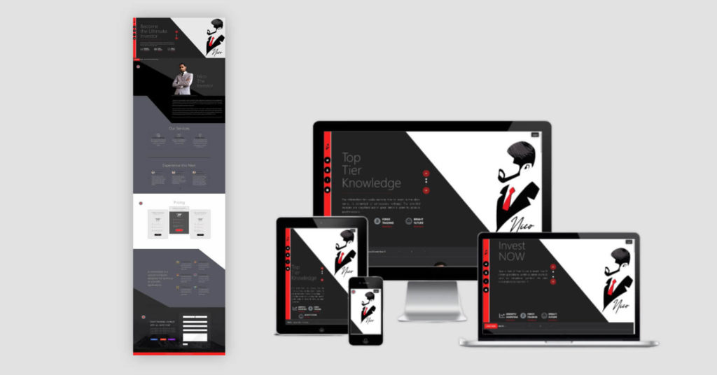 Nico The Investor Website Design Layout screenshot