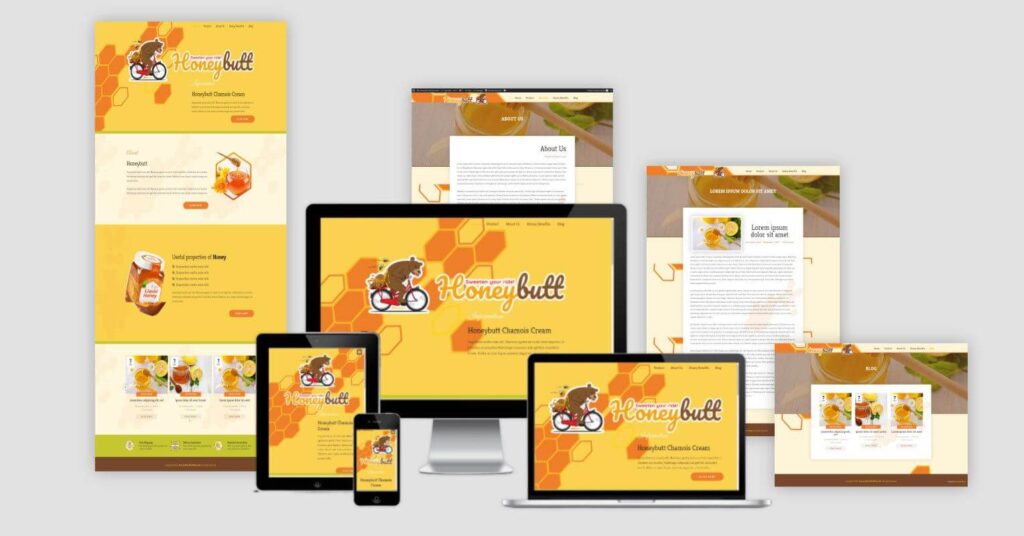 Honeybutt Website Design Pages Layout
