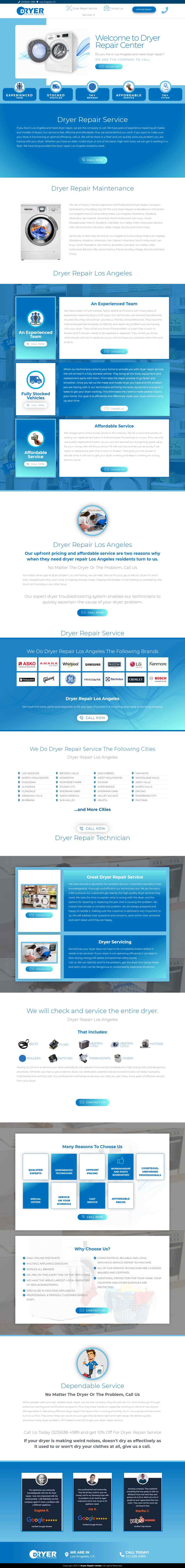 Dryer Repair Center Website Home