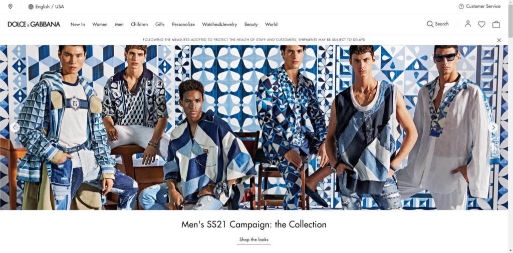 Top 10 Best fashion website design for you 6 Dolce and Gabbana Website