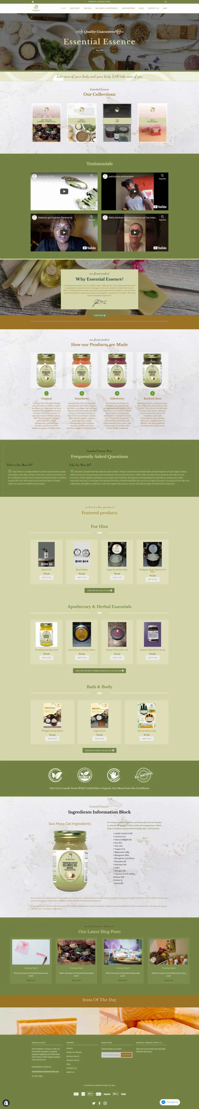 Essential Essence store Website redesign