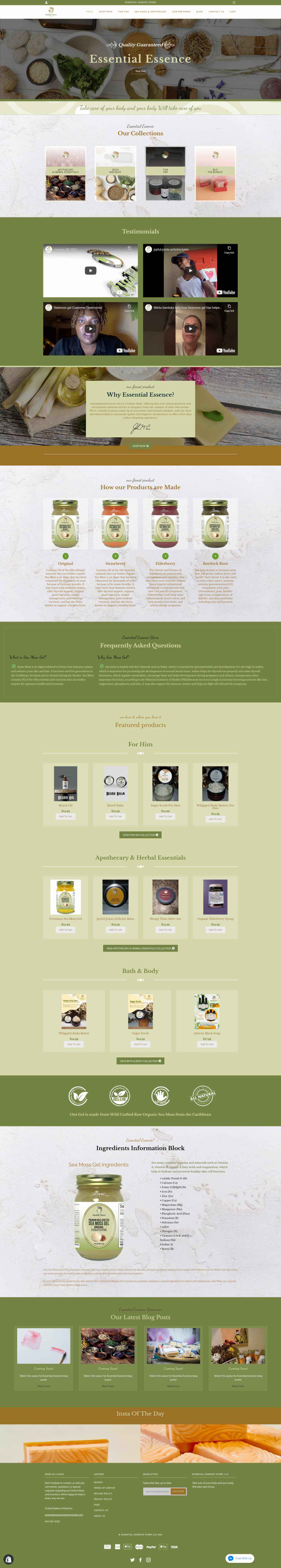 Essential Essence store Website redesign