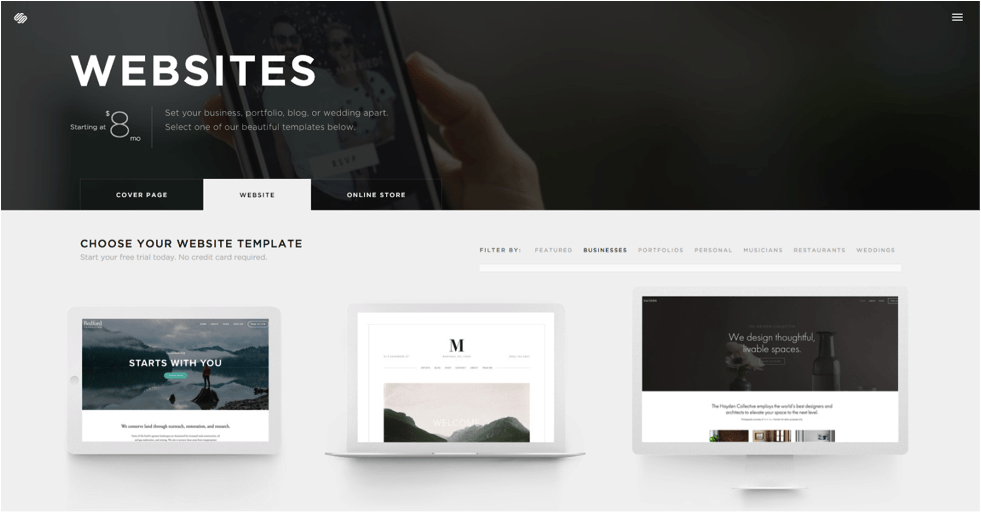 The Different Types of Website Builders 4 sqaurespace