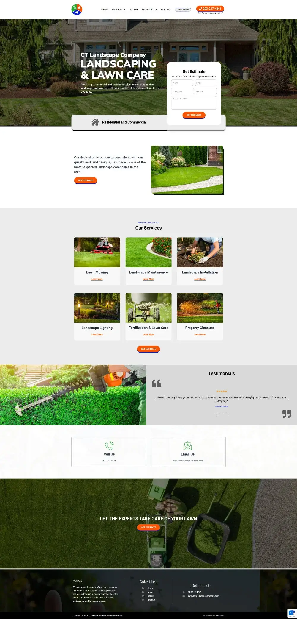 CT Landscape Company Website Design