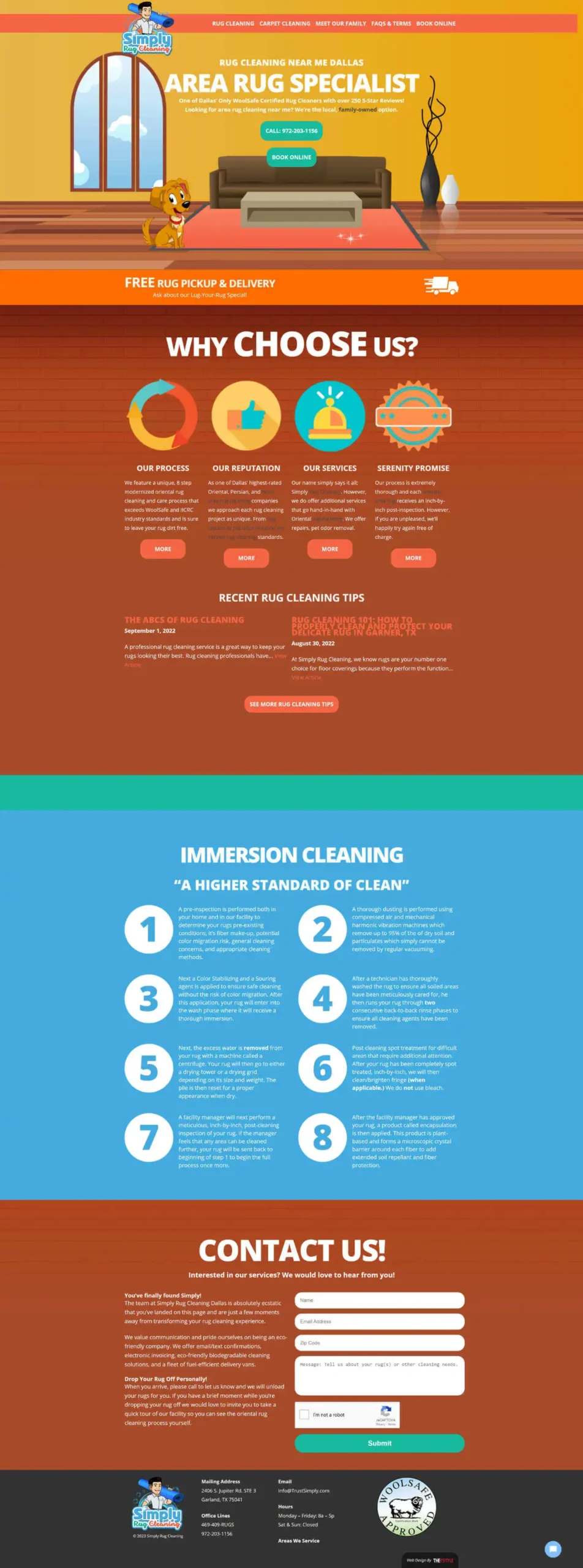 Simply rug cleaning Website redesign Old