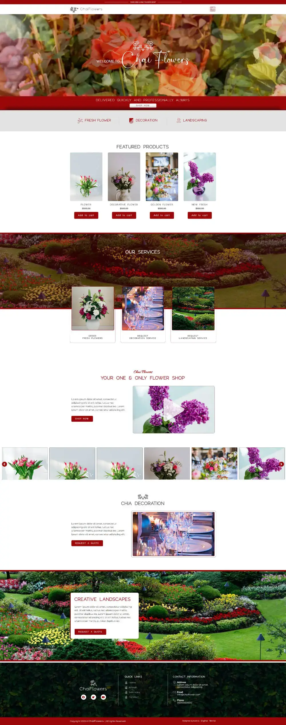 Chaiflower Homepage Website Design