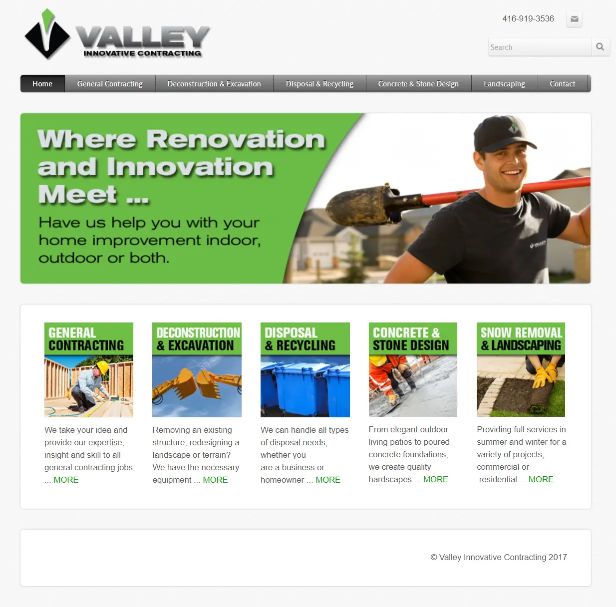 Old Valley Contracting Website