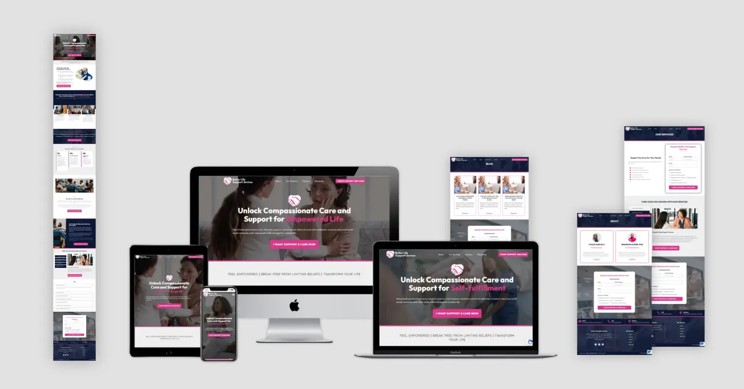 Better Life Support Website Design