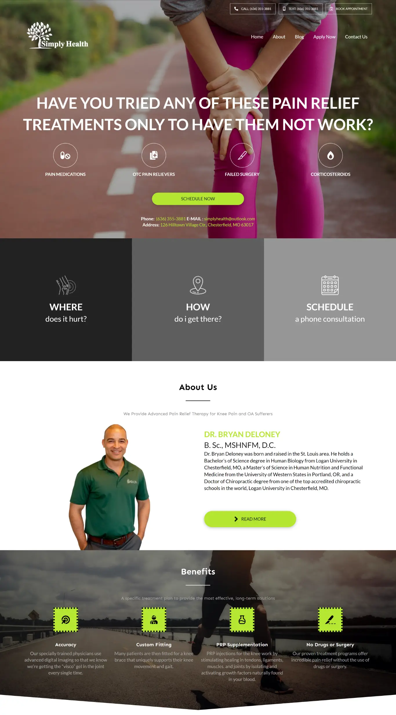 Simply Health Integrated Website Redesign - Old Homepage 2